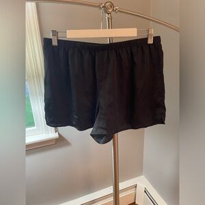 Black satin shorts from Target